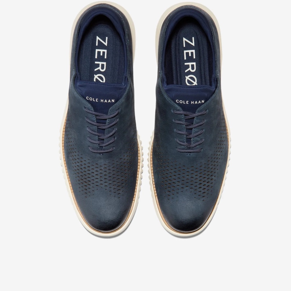 Cole Haan Navy Men's 2.ZERØGRAND Laser Wingtip Oxfords 9.5 - Picture 10 of 10
